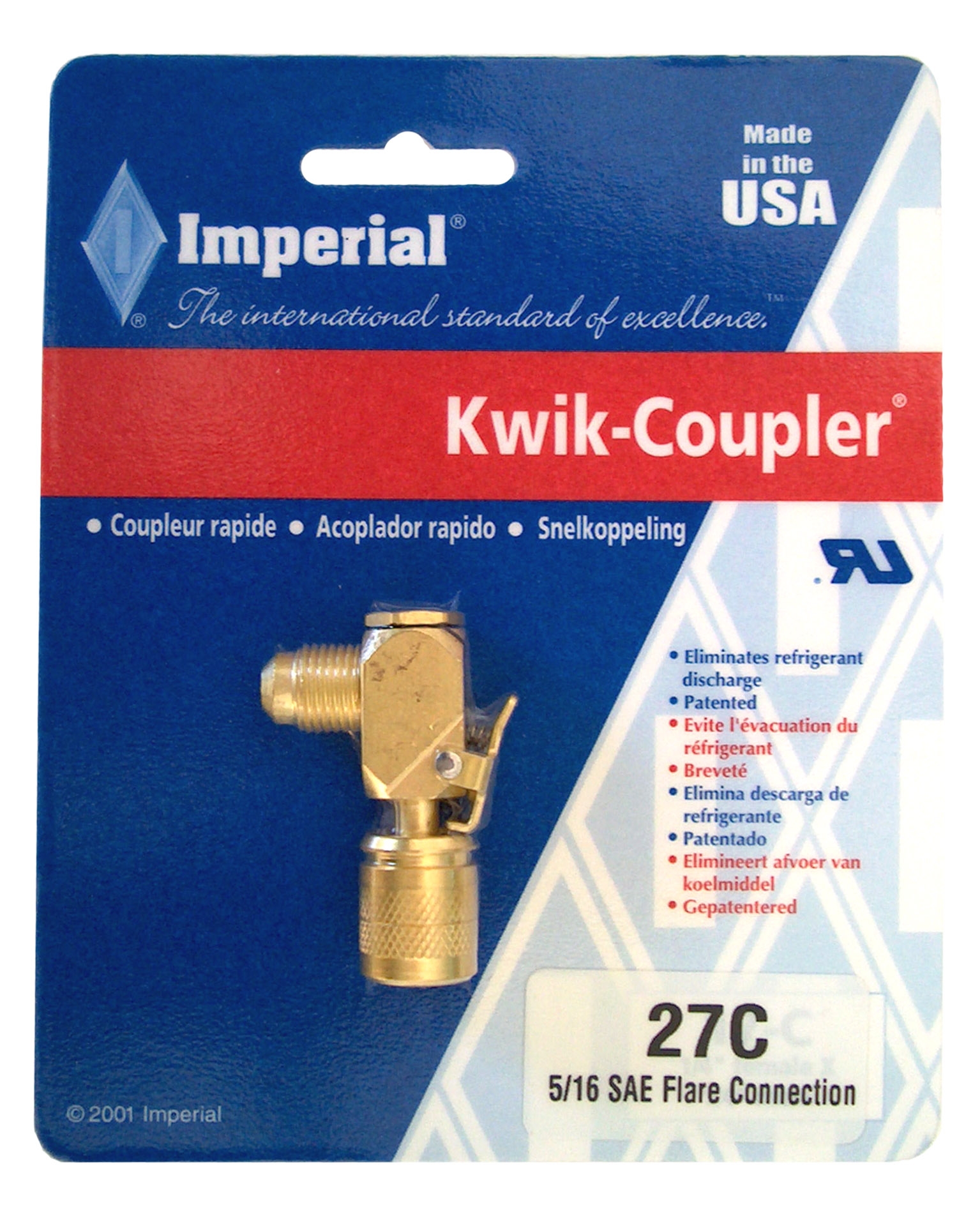 Conexión KWIK-COUPLER 27C 5/16 HxM 90º p/R410A